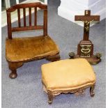 A child's chair with elm seat,