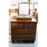 A Victorian mahogany chest of two long and two short drawers, 89.