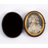 Late 18th Century English School/Portrait Miniature of a Young Lady/head and shoulders,