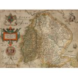 Christopher Saxton (British 1540-1610)/Lincolnie Nottinghamlaeo/hand coloured engraved map,