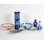 A small group of Chinese blue and white ceramics, 19th/20th Century,