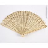 A 19th Century Cantonese ivory brisé fan,