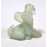 Cesare Toso, an opalescent neodymium glass figure of a Papillon dog, gold sticker to base, 9.