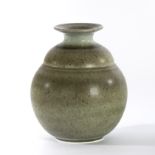 Poh Chap Yeap (Malaysian, born 1927), a bulbous vase with blue flecked celadon glaze,