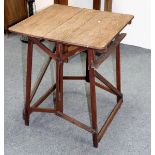 A teak Hatherley Patent campaign or easel table, circa 1910,