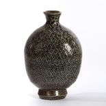 John Calver (British, born 1947), a bottle vase with textured decoration in the Japanese style,