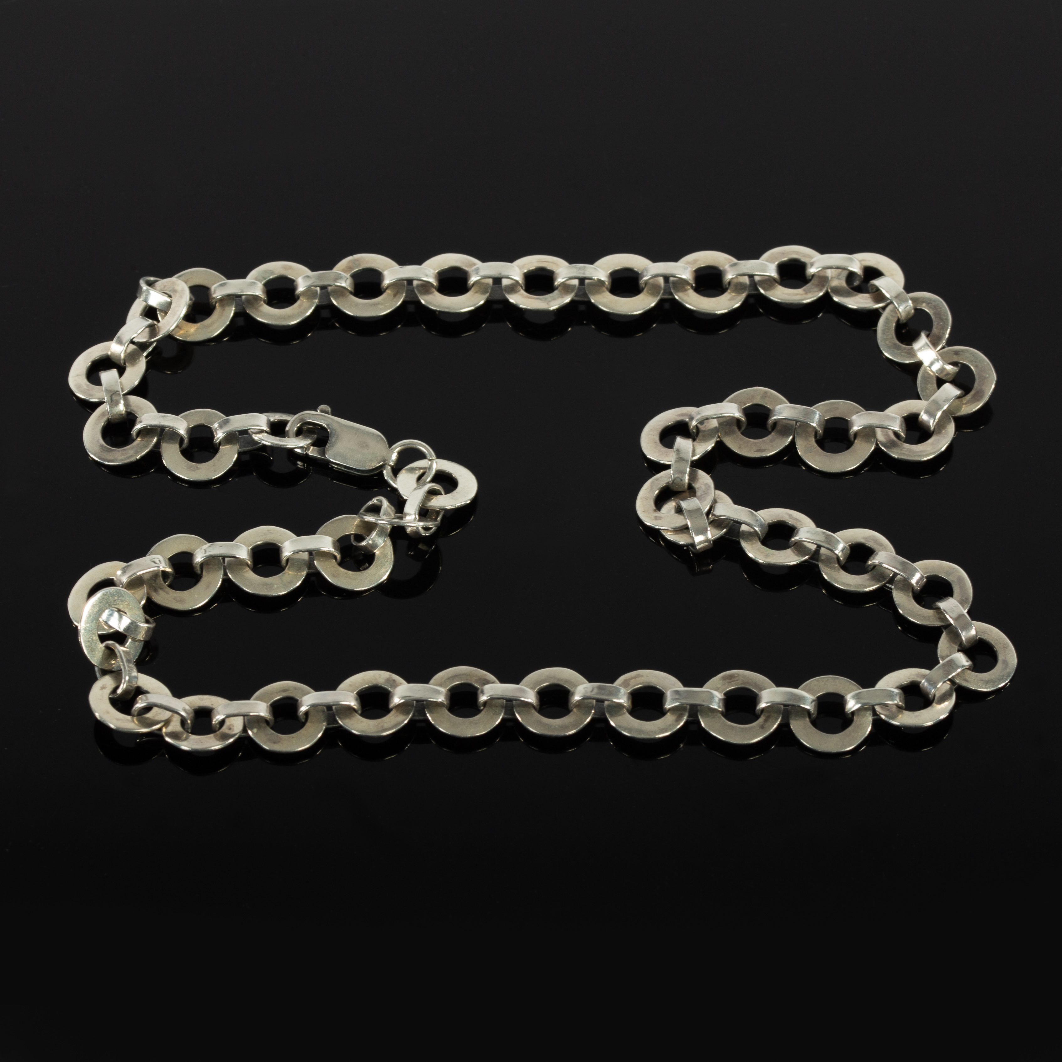 Georg Jensen, a Danish silver chain with ring and T-bar clasp, - Image 5 of 6