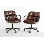 Charles Pollock for Knoll, a pair of executive armchairs,