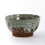 Cole Pottery (Katharine Pleydell-Bouverie), an earthenware bowl with celadon drip glaze,