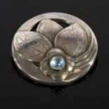 Georg Jensen, a Danish silver and moonstone brooch, no.