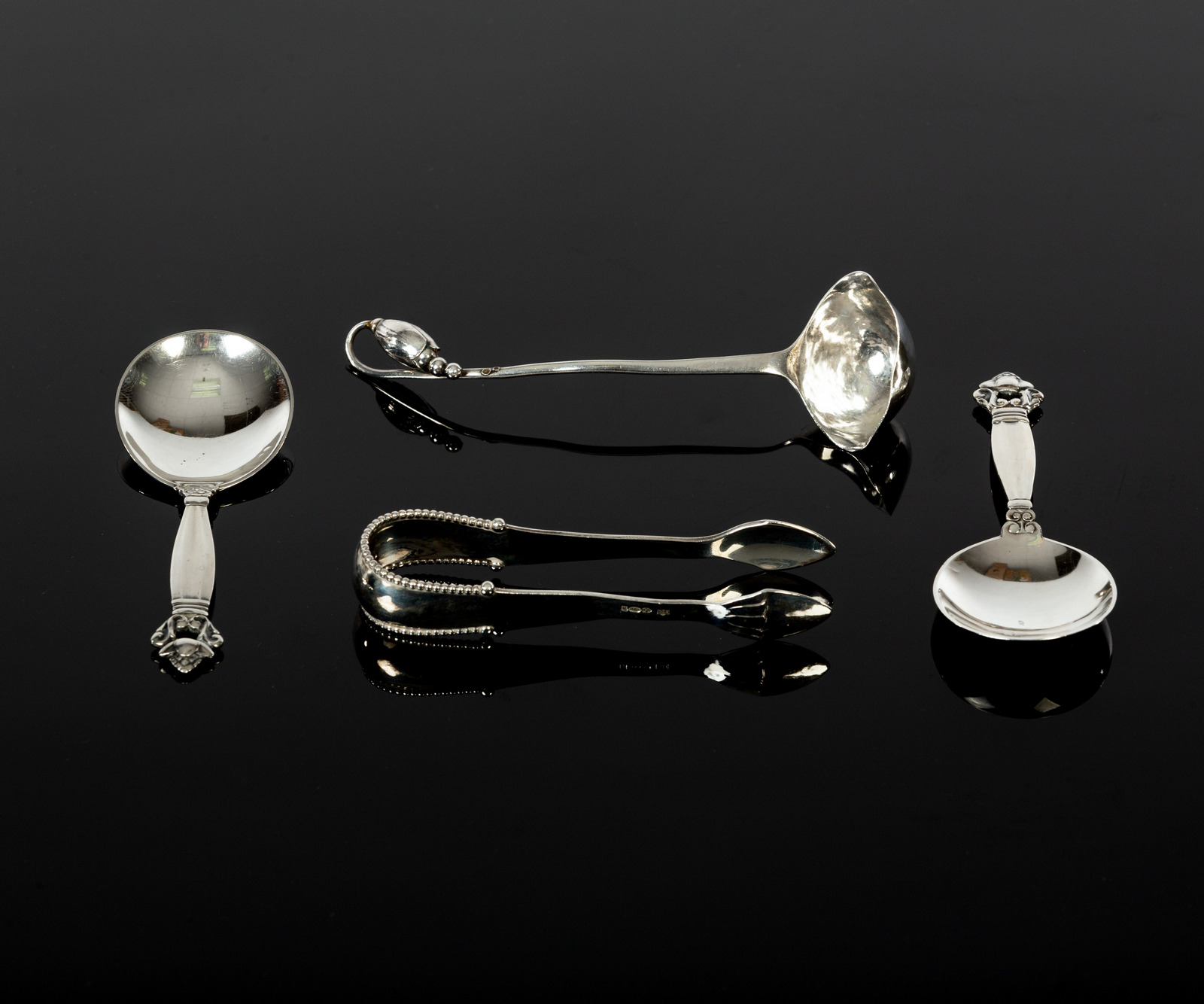 Johan Rohde for Georg Jensen, a pair of Danish silver caddy spoons, import marks, George Stockwell, - Image 2 of 2