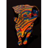 Lea Stein, a fox brooch, of stylised design in multi-coloured plastic, the pin stamped Lea Stein,