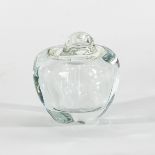 Elsa Peretti (Italian, born 1940) for Tiffany & Co, a glass condiment jar of apple form,