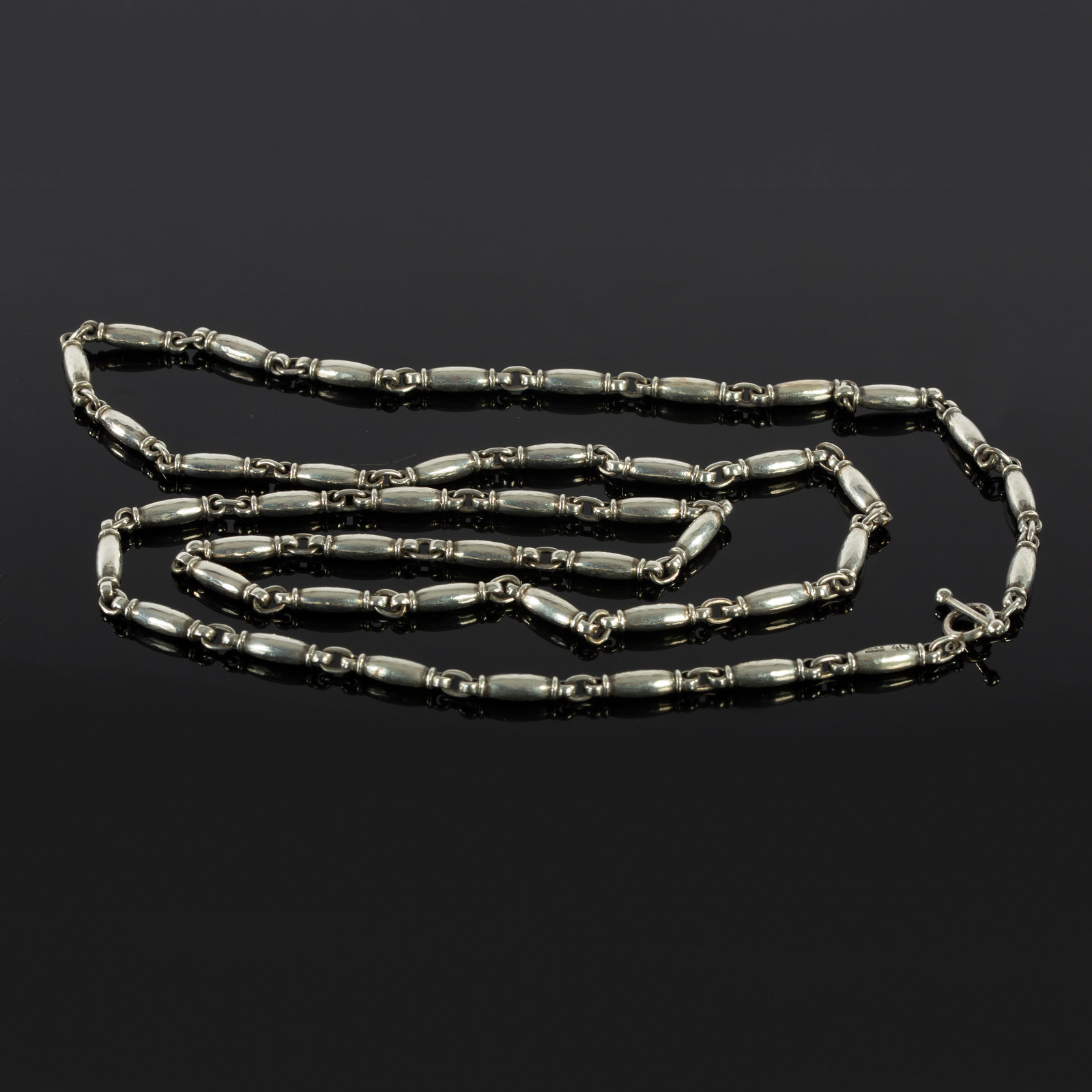 Georg Jensen, a Danish silver chain with ring and T-bar clasp, - Image 4 of 6