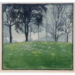 Mary McArthur/London, Spring/signed in pencil and titled/colour woodcut,