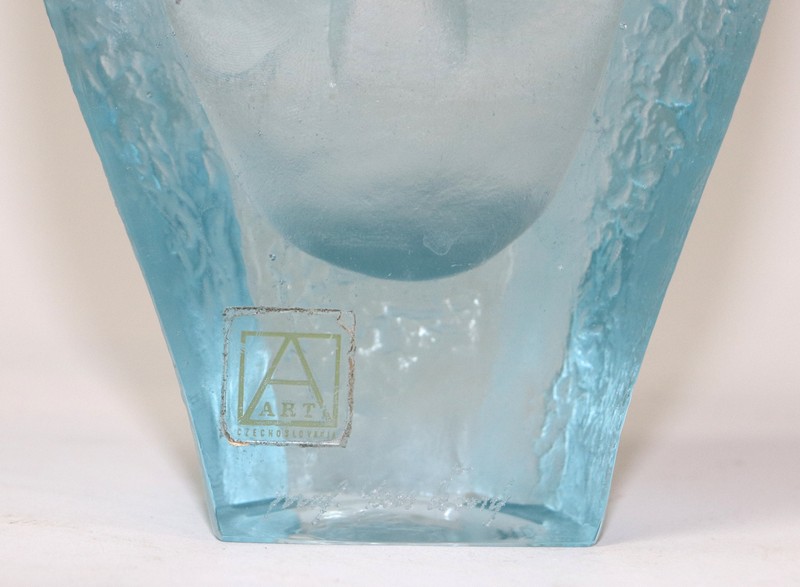 Professor Jan Cerney, a sculptural glass candle holder, incised signature to back, - Image 2 of 2