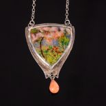 An Art Nouveau enamel pendant,