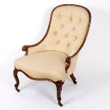 A Victorian scoop back nursing chair,