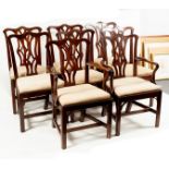 A set of eight George III style mahogany dining chairs, with splat backs,