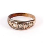 An Edwardian diamond five-stone ring set in 15ct gold,