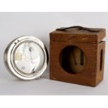 A La Ledoise racing pigeon clock in an oak case,