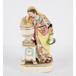 A Derby porcelain figure circa 1780, of Andromache weeping over the ashes of Hector,