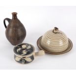 A stoneware flagon by Ray Marshall, with fine lined matt glaze, impressed signature, 24cm high,