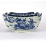 A Chinese blue and white square salad bowl, circa 1800,