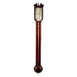 A mahogany cased stick barometer,