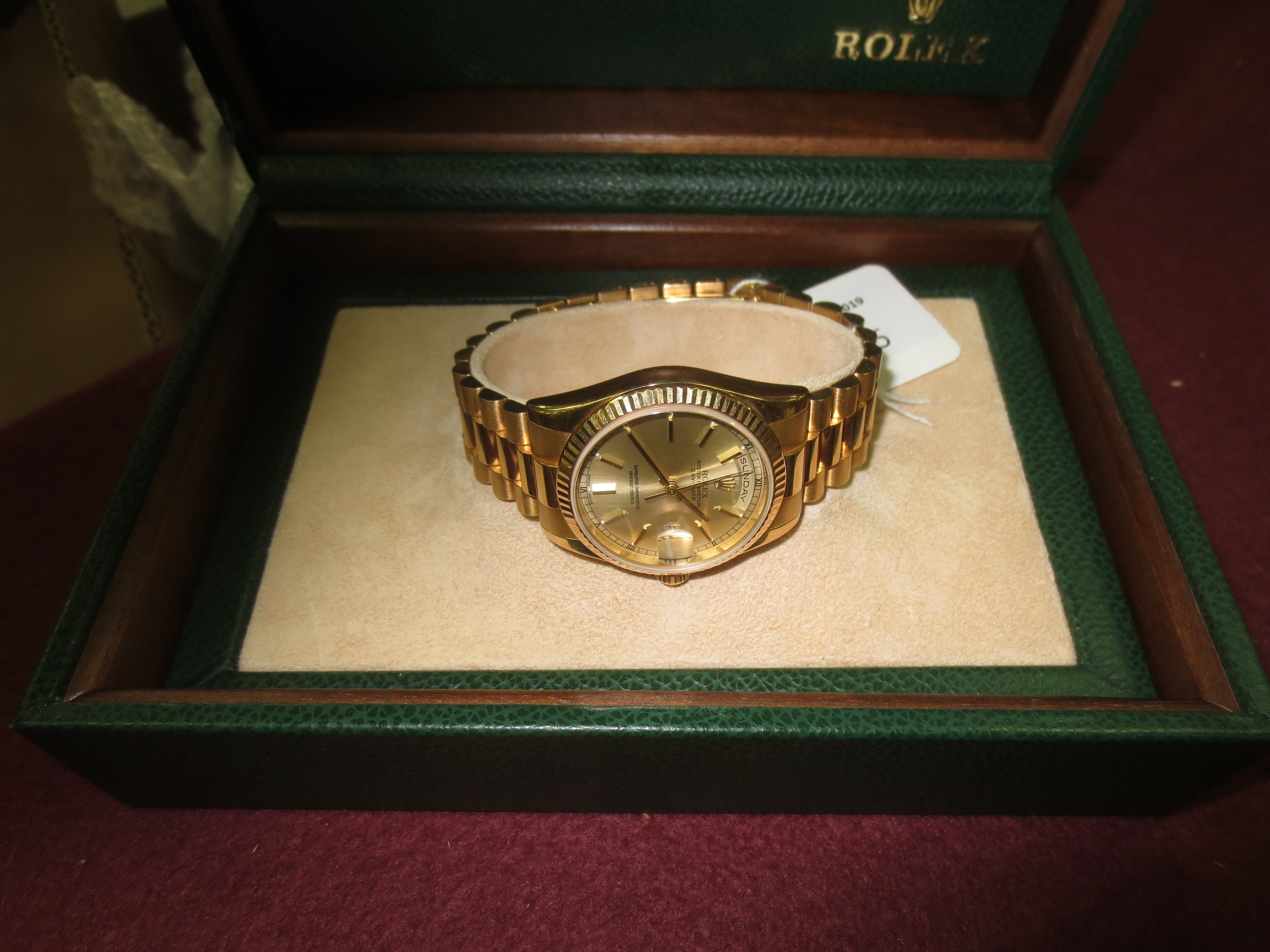 A Rolex Oyster Perpetual Day-Date gentleman's automatic wristwatch with gold bracelet, model 118238, - Image 3 of 9