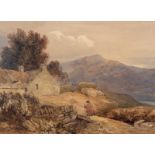 Circle of David Cox Snr (British 1783-1859)/Hilly Landscape With A Figure Near A
