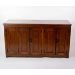 A French oak cupboard enclosed by doors, 167.