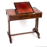 An early Victorian rosewood reading/writing table,