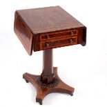 A George IV mahogany and crossbanded Pembroke work table,