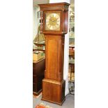 An oak cased eight-day longcase clock, Shakeshaft, Preston, with silvered chapter ring,