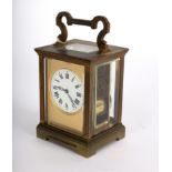 A late 19th Century eight-day gilt brass carriage clock,