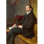 Fritz Reusing (German 1874-1957)/Portrait of Otto Langhorst/seated,