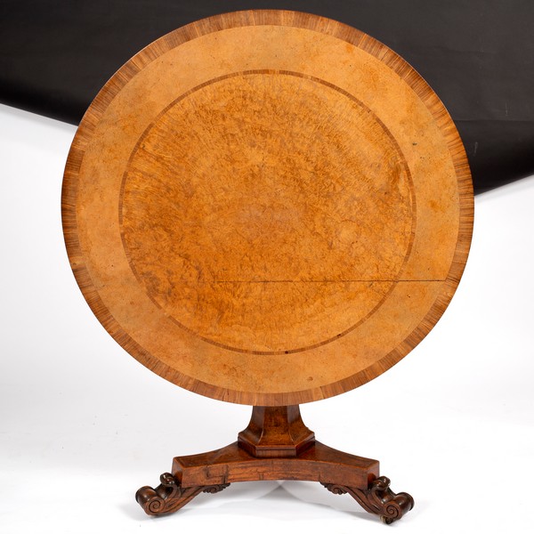 A Victorian burr maple centre table, - Image 2 of 10