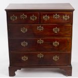 A late 18th Century chest fitted three long and two short drawers on bracket feet,
