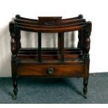 A Regency mahogany music Canterbury, fitted a drawer,