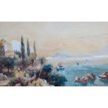Luigi Barlozzi (19th/20th Century)/Italian Coast Scenes/a pair /watercolour, 27cm x 45.