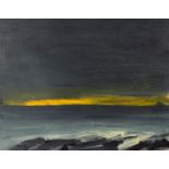 John Houston RSA OBE (British 1930-2008)/Dawn Largo Bay/signed/gallery label verso/oil on canvas,
