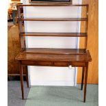 A late 18th Century mahogany side table fitted two drawers on square taper legs,