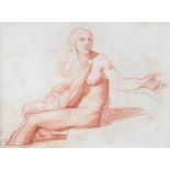 Alfred George Stevens (British 1817-1875)/Study of a Seated Nude/red chalk, 20.