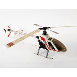 A model Kyosho Concept 30 remote control helicopter, 102cm long,