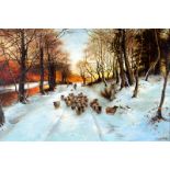 Audrey Foskett, after Joseph Farquharson/Evening Return/signed/oil on canvas,