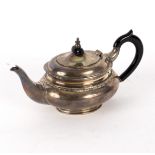 A silver teapot, LAO, 1965, of oval form marked 925,