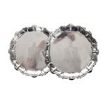 A pair of Irish silver salvers, Samuel Neville & Edward Power, Dublin 1828,