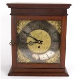 A mahogany cased clock, the square dial with silvered chapter ring signed Edward Rundell,