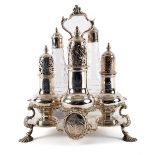 An 18th Century Irish silver Warwick cruet, probably Richard Williams, Dublin circa 1770,